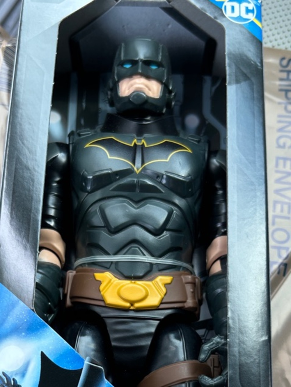 DC Batman Kids Costume Action Figure - Black with Yellow and Brown Accents